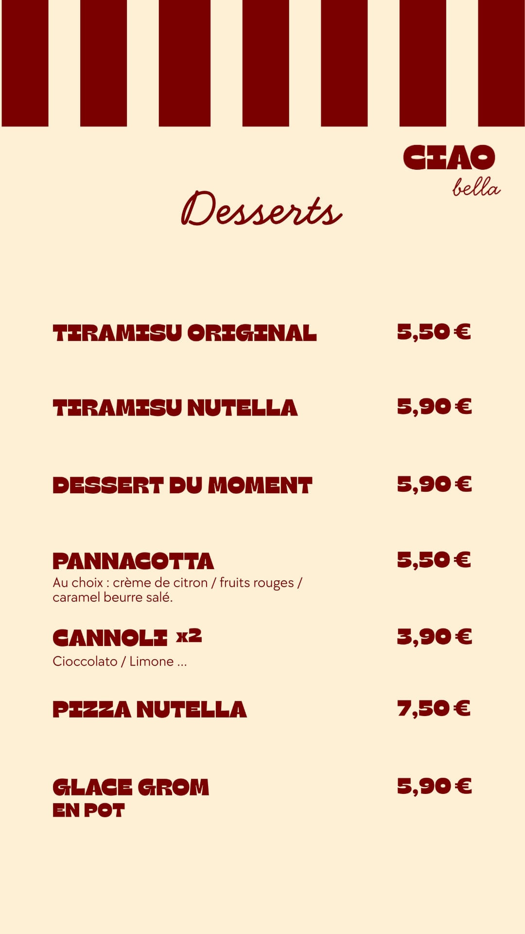 desserts